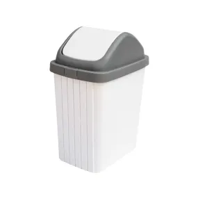 Nayasa White Swing Lid Bin  12L Dustbin for Modern Spaces