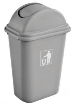 Omega Trash Garbage Can Bin with Swing Lid - 6.3 gal (24L) - Grey