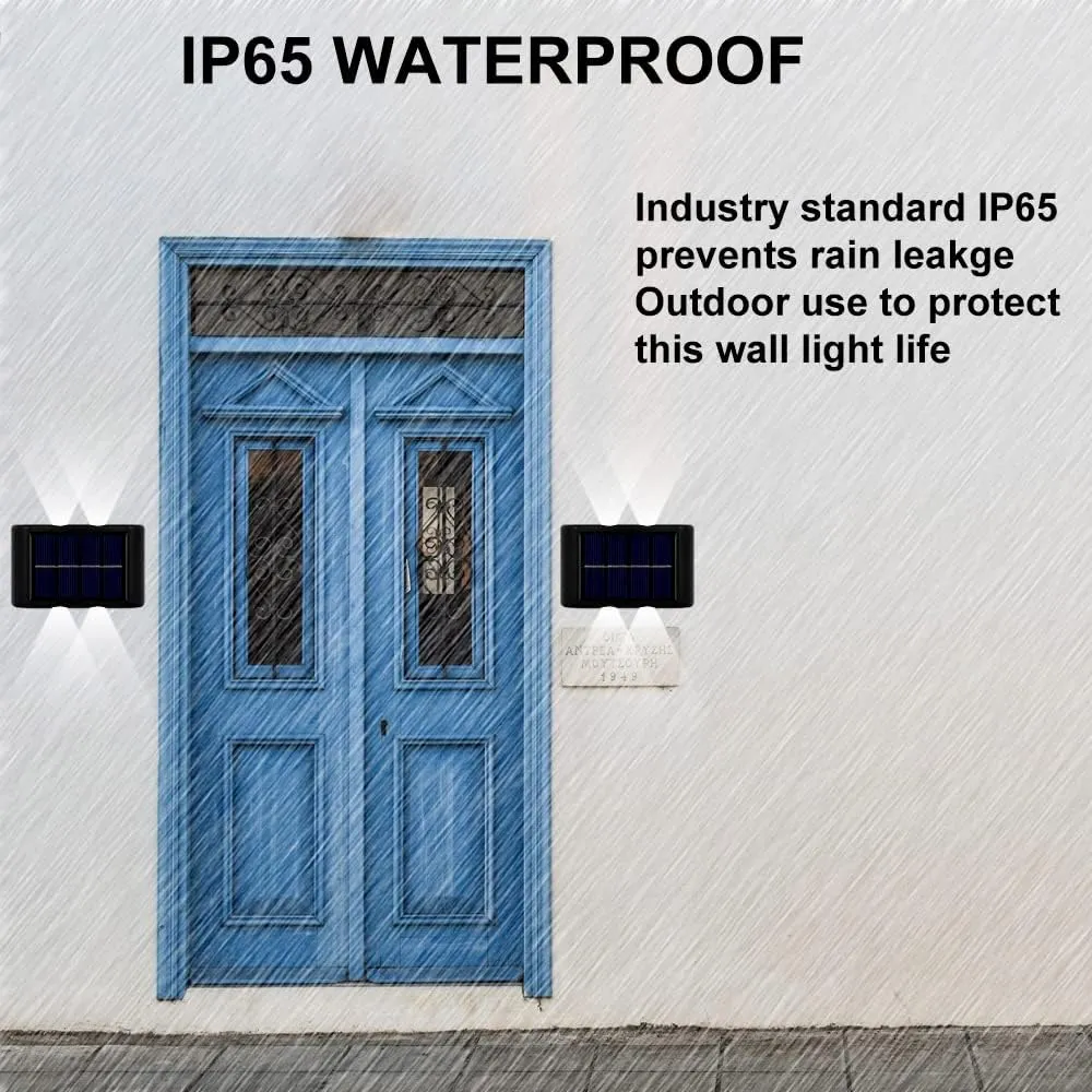Pack Of 2 Portable Solar Powered Led Outdoor Wall Lights Fa-04