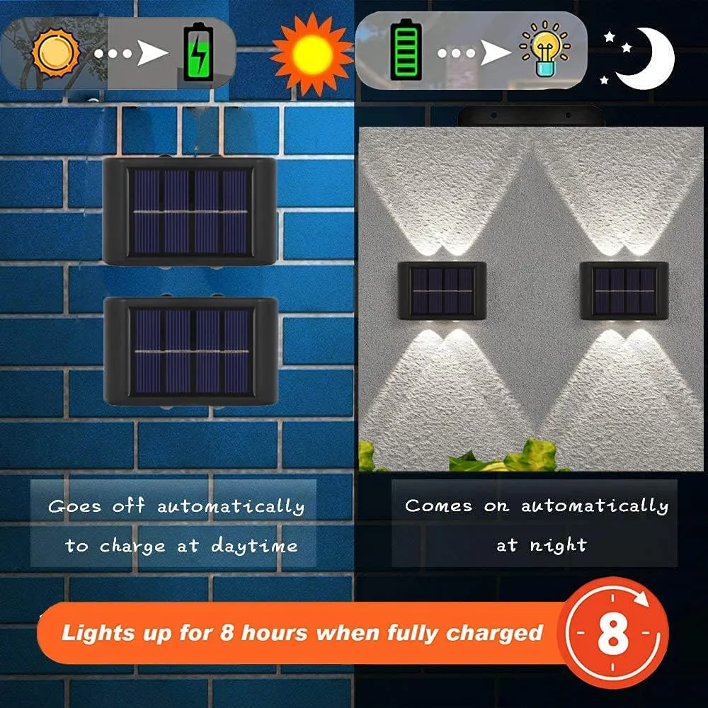 Pack Of 2 Portable Solar Powered Led Outdoor Wall Lights Fa-04