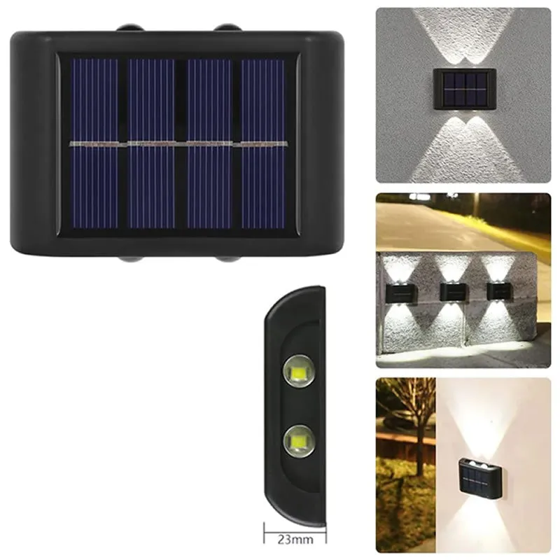 Pack Of 2 Portable Solar Powered Led Outdoor Wall Lights Fa-04