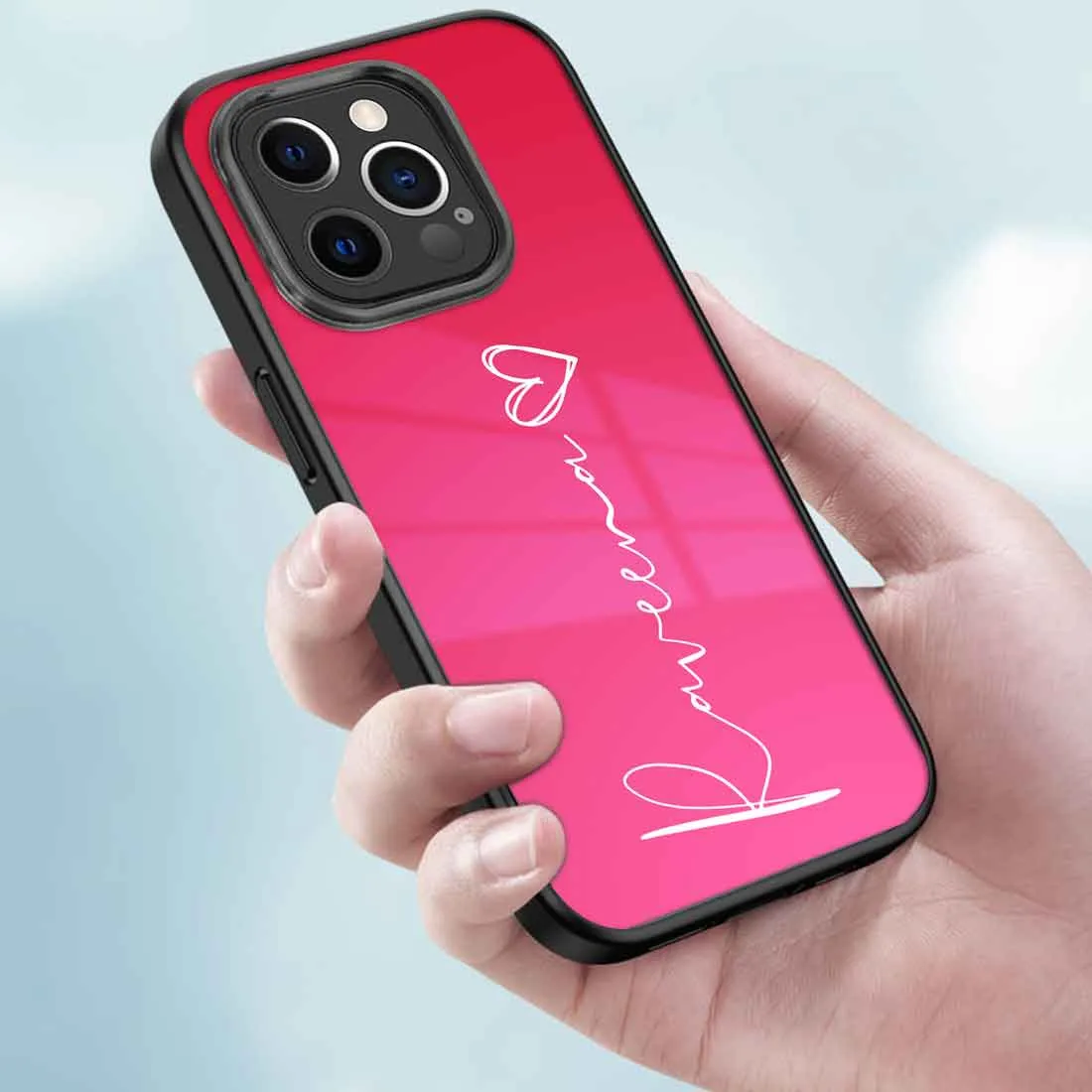 Personalised Phone Case with Signature I Phone 13 Pro Case Pink Mobile Cover