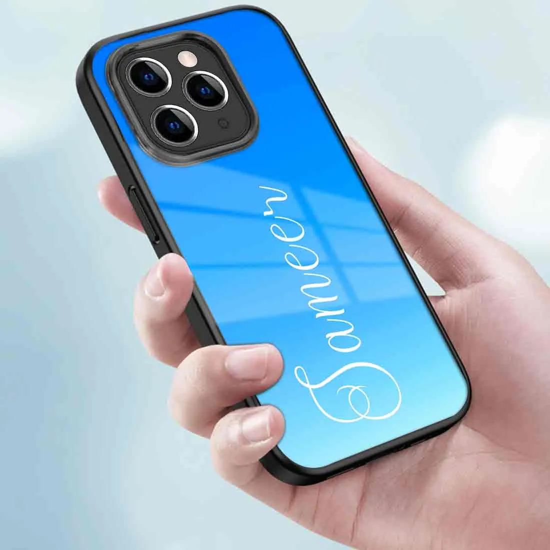 Personalized iPhone Cover with Name IPhone 11 Pro Back Cover - Blue Sea