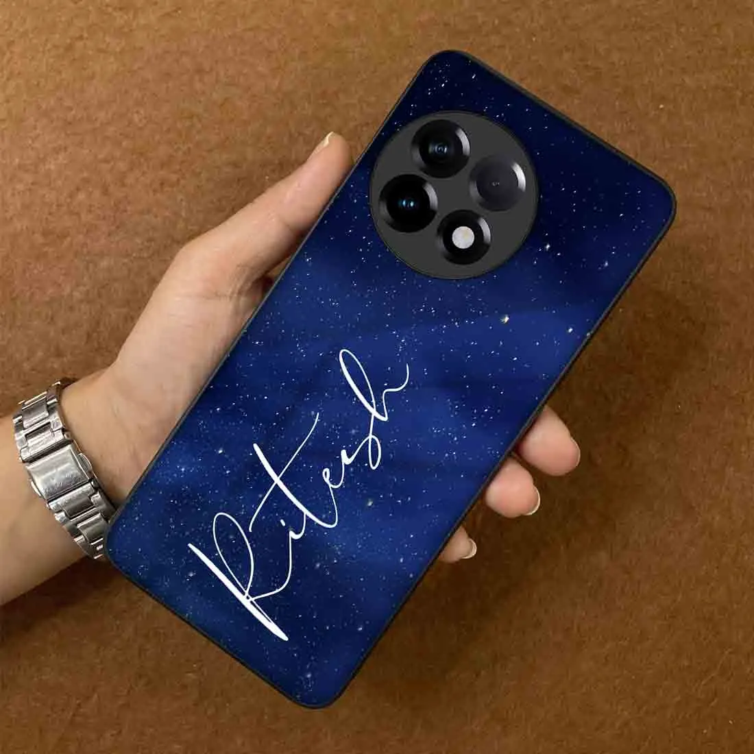 Personalized One Plus 11R Cover With Calligraphy Name - Stars