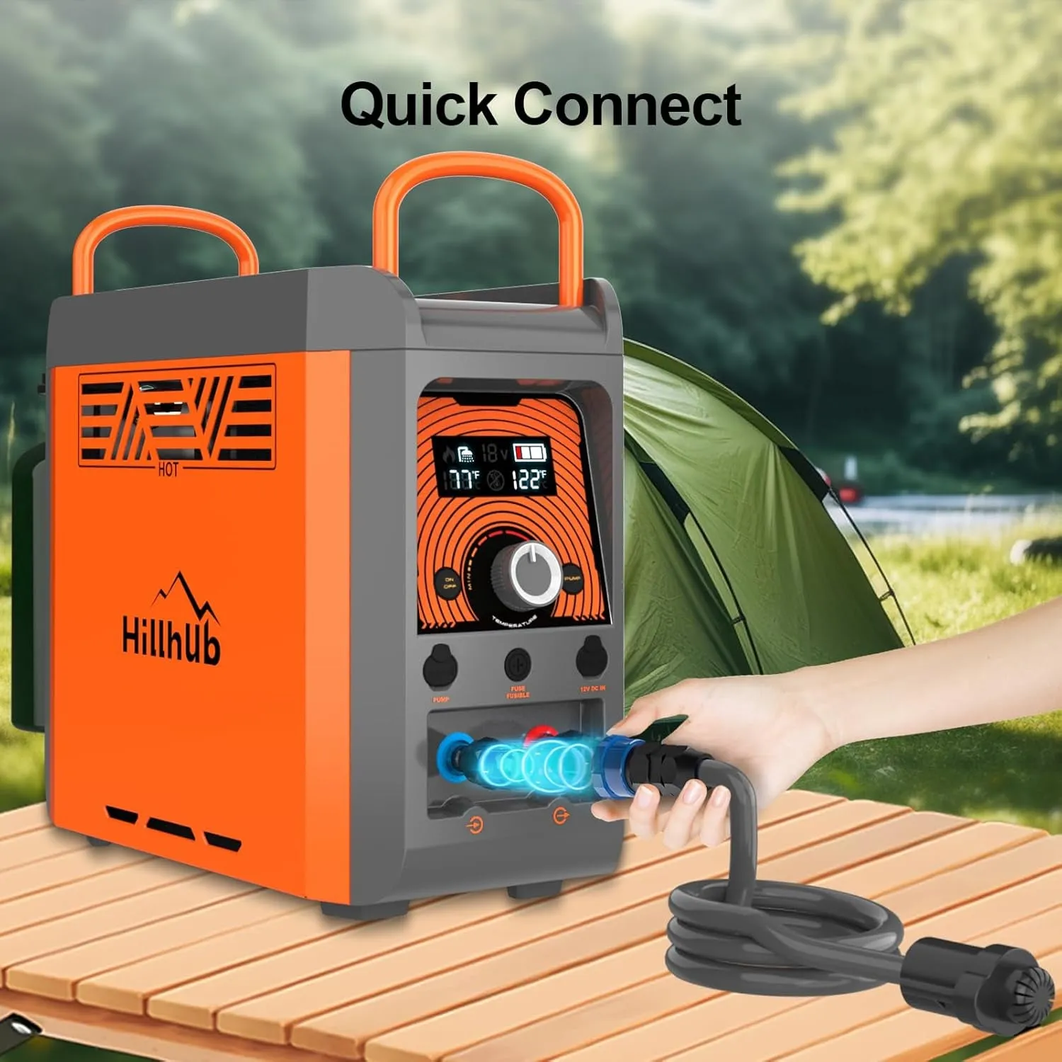 Portable Propane Water Heater with Water Pump&Showerhead,Instant Hot Water Heater with Built-In Battery for Showering&Cleaning,Outdoor