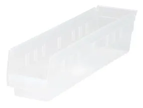 Quantum QSB103CL Economy Clear-View Shelf Bins, 4.13" x 17.88" x 4"