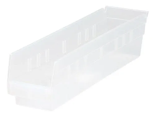 Quantum QSB103CL Economy Clear-View Shelf Bins, 4.13" x 17.88" x 4"