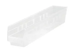 Quantum QSB105CL Economy Clear-View Shelf Bins, 4.13" x 23.63" x 4"