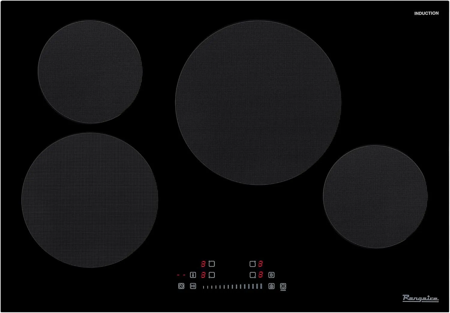 RCI301S 30" Induction Cooktop, 8100W, 4 Burners, Built-In Stove Top, Booster & Timer, 9 Power Levels, Slide Touch Control