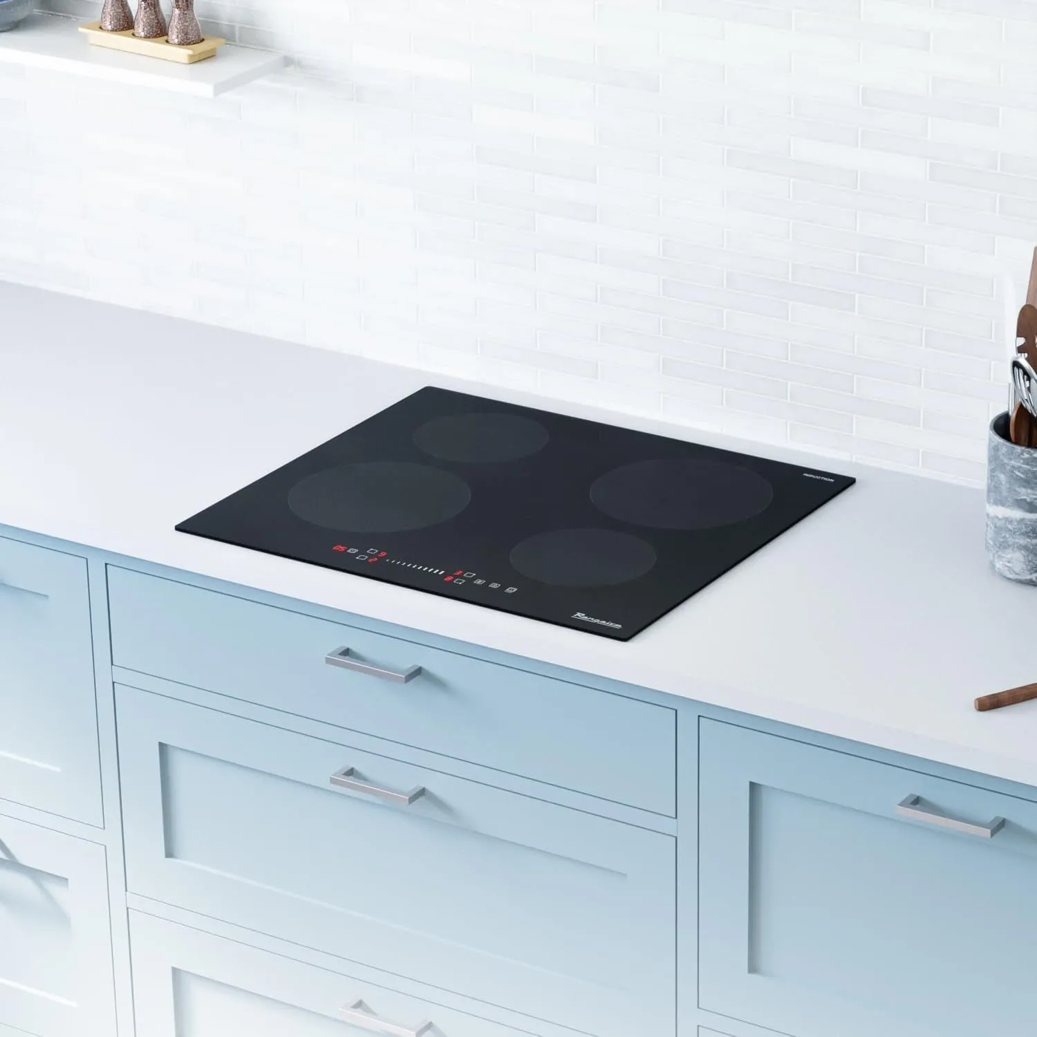 RCI301S 30" Induction Cooktop, 8100W, 4 Burners, Built-In Stove Top, Booster & Timer, 9 Power Levels, Slide Touch Control
