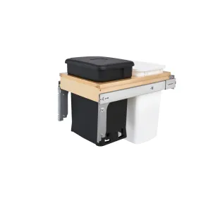 Rev-A-Shelf / 4WCTM-18CKBKSCDM2 / Wood Top Mount Pullout Trash/Waste and Compost Container