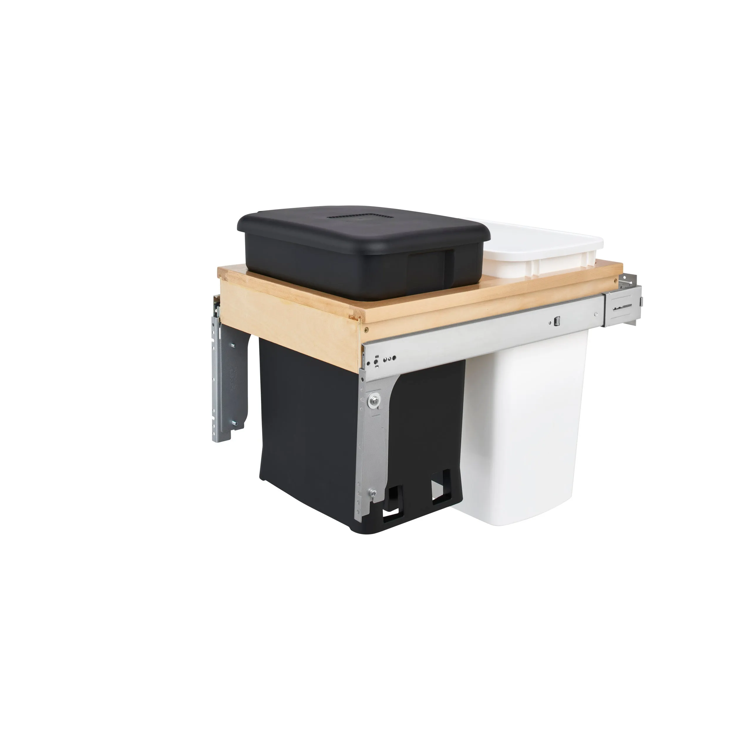 Rev-A-Shelf / 4WCTM-18CKBKSCDM2 / Wood Top Mount Pullout Trash/Waste and Compost Container