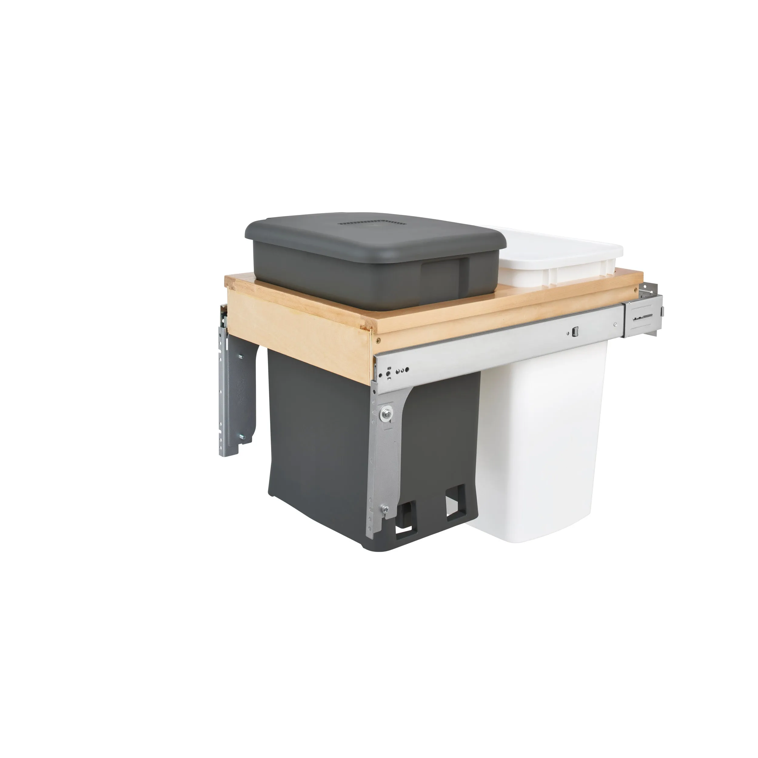 Rev-A-Shelf / 4WCTM-18CKOGSCDM2 / Wood Top Mount Pullout Trash/Waste and Compost Container