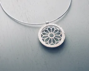 Rose Window Large Pendant in Silver