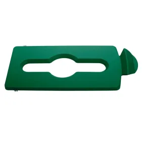 RUBBERMAID MIXED RECYCLING LID FOR SLIM JIM RECYCLING CONTAINER - GREEN