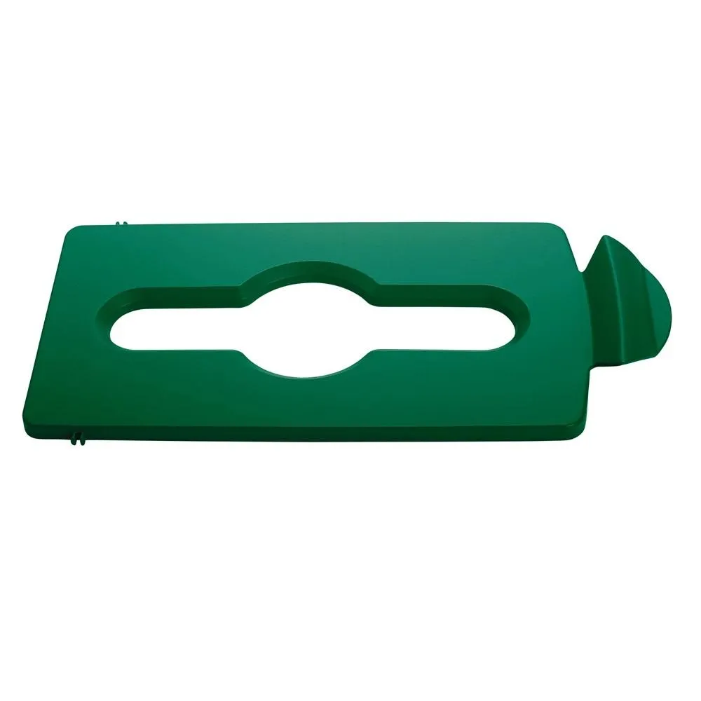 RUBBERMAID MIXED RECYCLING LID FOR SLIM JIM RECYCLING CONTAINER - GREEN
