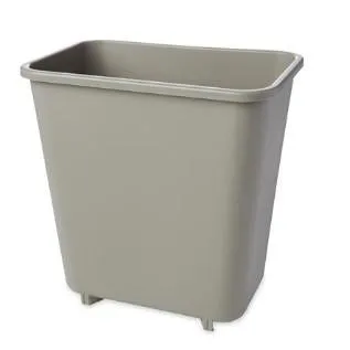 RUBBERMAID RECTANGULAR TRASH CAN - BEIGE 2 GAL