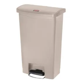 RUBBERMAID SLIM JIM RESIN FRONT STEP ON TRECTANGULAR TRASH CAN - 50 L BEIGE