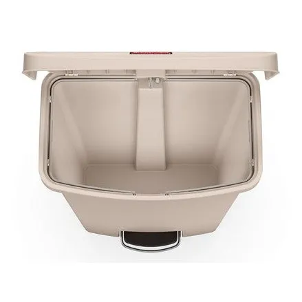RUBBERMAID SLIM JIM RESIN FRONT STEP ON TRECTANGULAR TRASH CAN - 50 L BEIGE