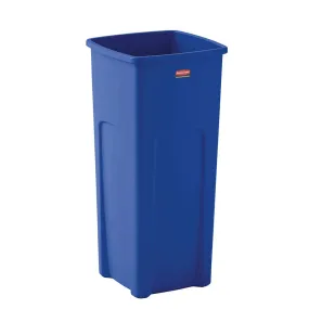 Rubbermaid® Universal 23 Gallon Square Blue Recycling Bins - Case of 3