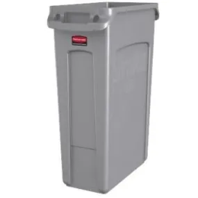 RUBBERMAID VENTED SLIM JIM RECTANGULAR TRASH CAN - 16 GAL GRAY