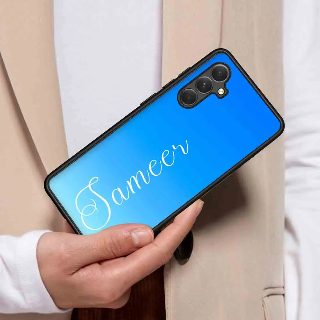 Samsung A54 Cover Personalized with Name Design Phone Case - Blue Sea