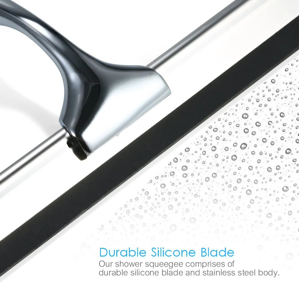Shower Squeegee Wiper for Car, Window, Mirror, Bathroom Shower, with Suction Cup Hook