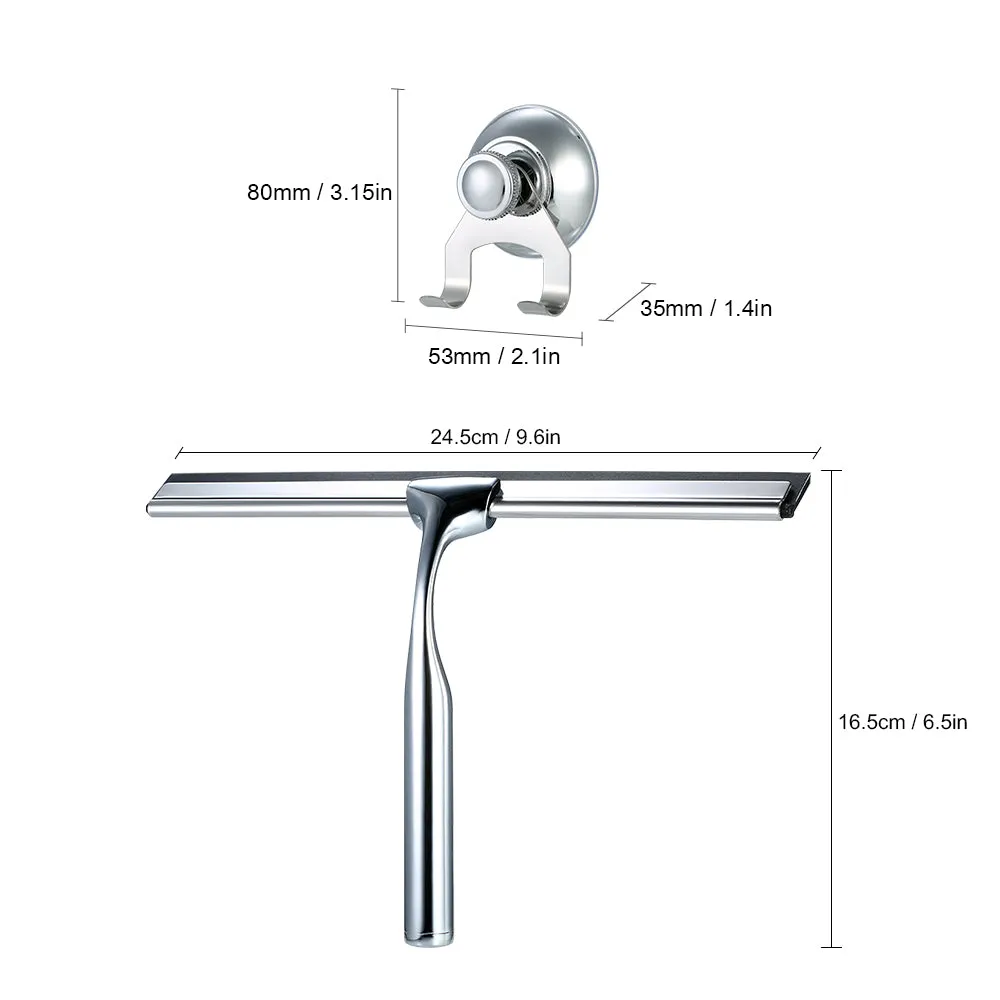 Shower Squeegee Wiper for Car, Window, Mirror, Bathroom Shower, with Suction Cup Hook