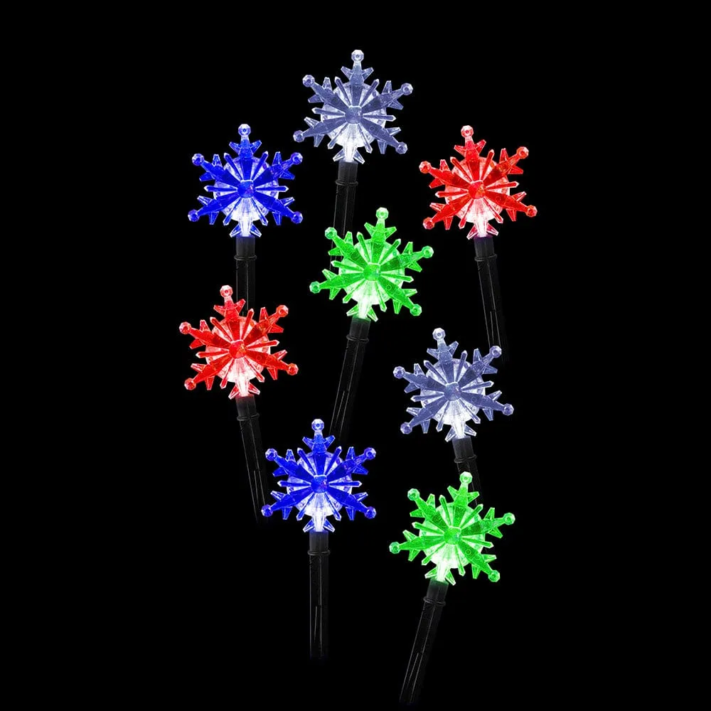 Solar Snowflake Path Lights Asst (8pk)