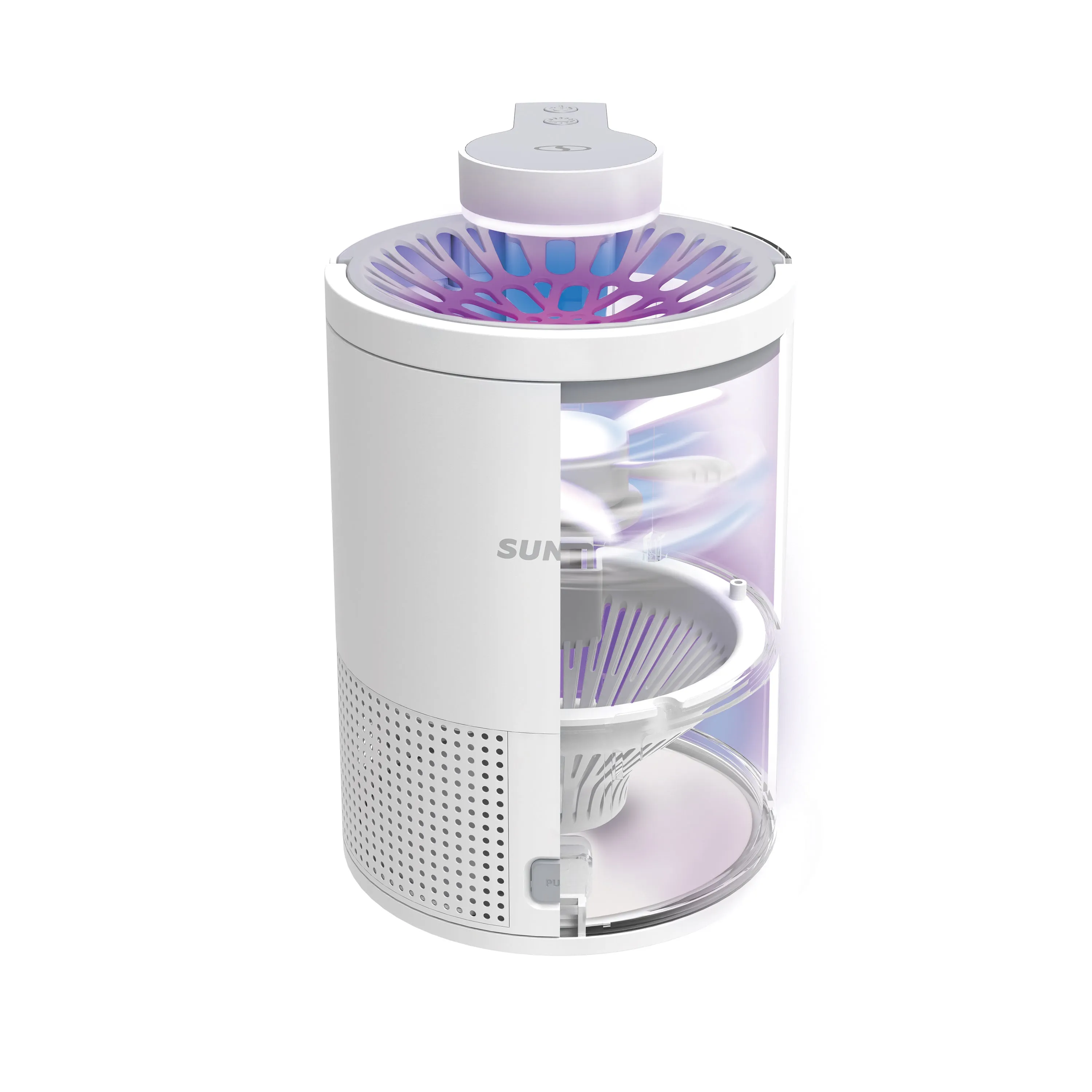 Sun Joe SJ-BZ15W-WHT UV Indoor Insect Trap | Non-Toxic UV Light | 10 Sticky Traps Included (White)