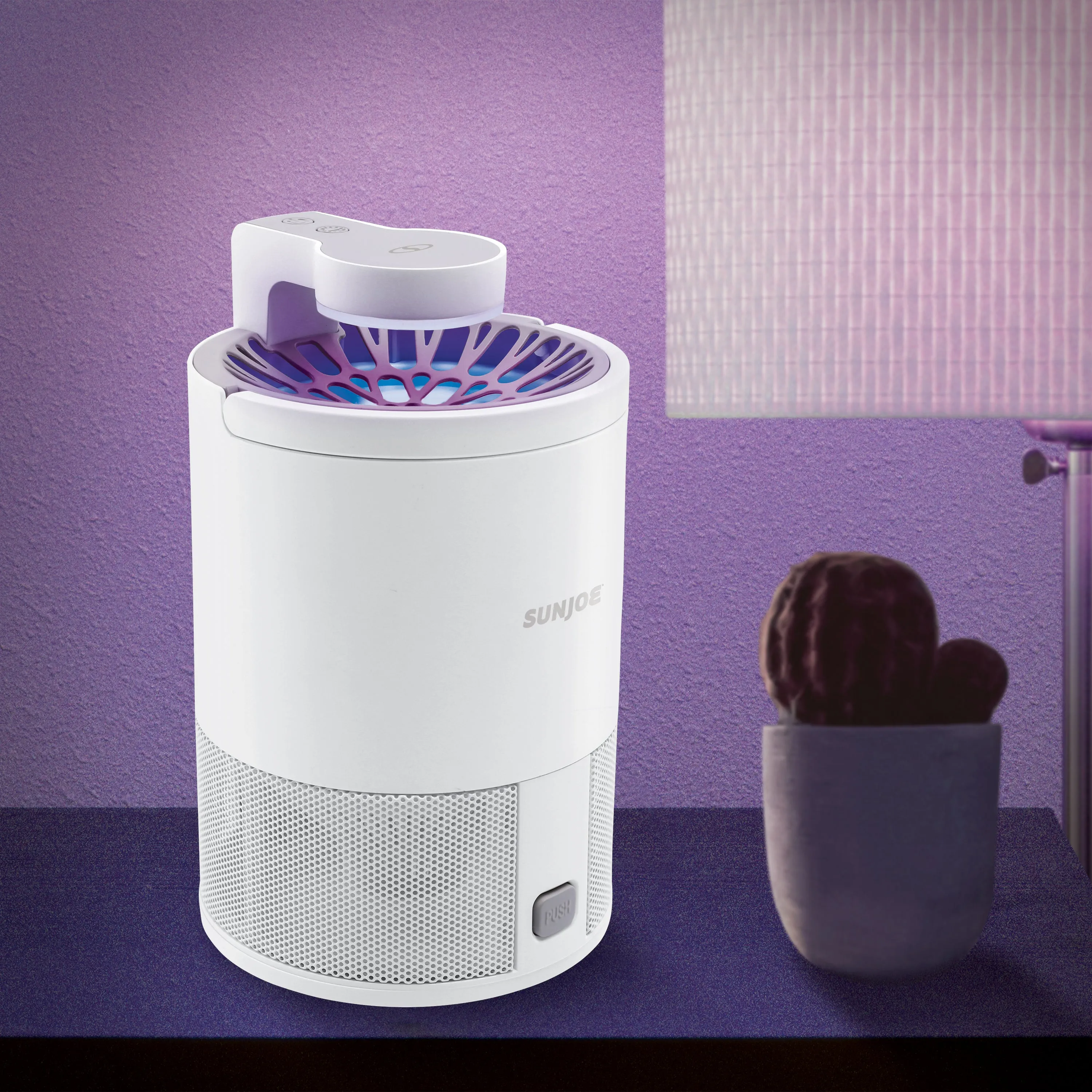 Sun Joe SJ-BZ15W-WHT UV Indoor Insect Trap | Non-Toxic UV Light | 10 Sticky Traps Included (White)