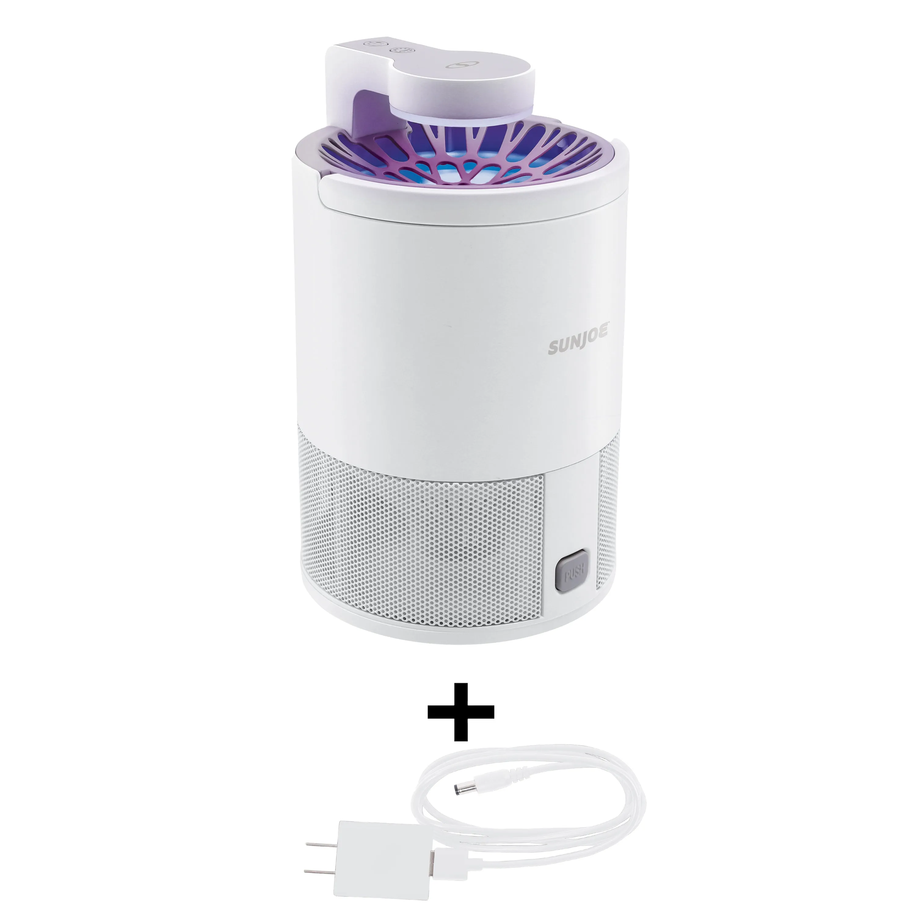 Sun Joe SJ-BZ15W-WHT UV Indoor Insect Trap | Non-Toxic UV Light | 10 Sticky Traps Included (White)