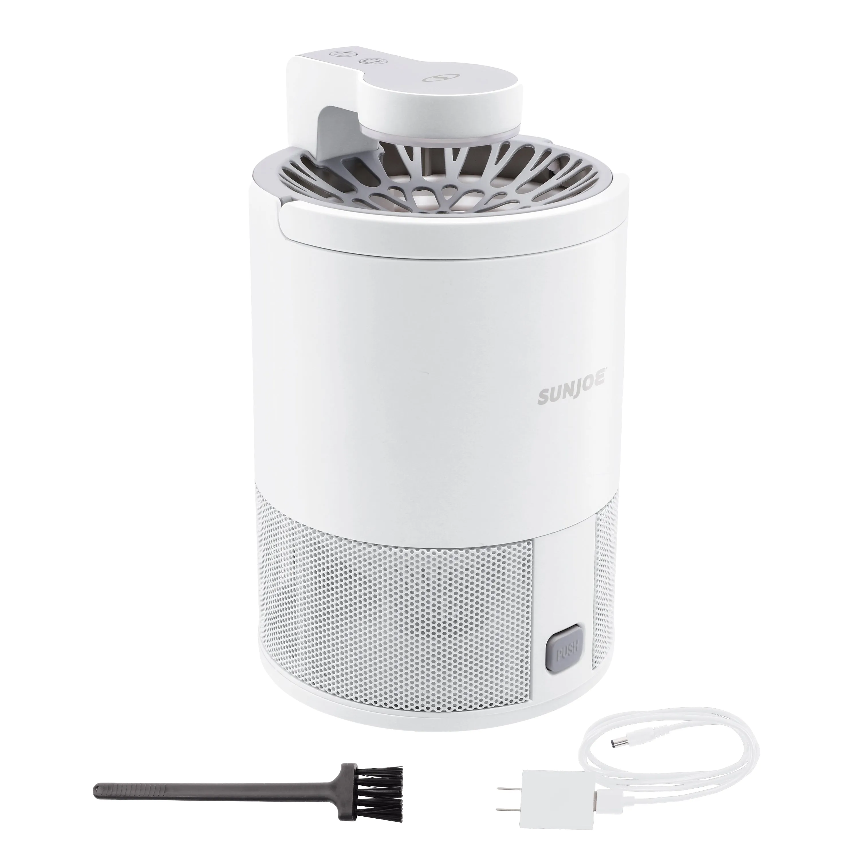 Sun Joe SJ-BZ15W-WHT UV Indoor Insect Trap | Non-Toxic UV Light | 10 Sticky Traps Included (White)