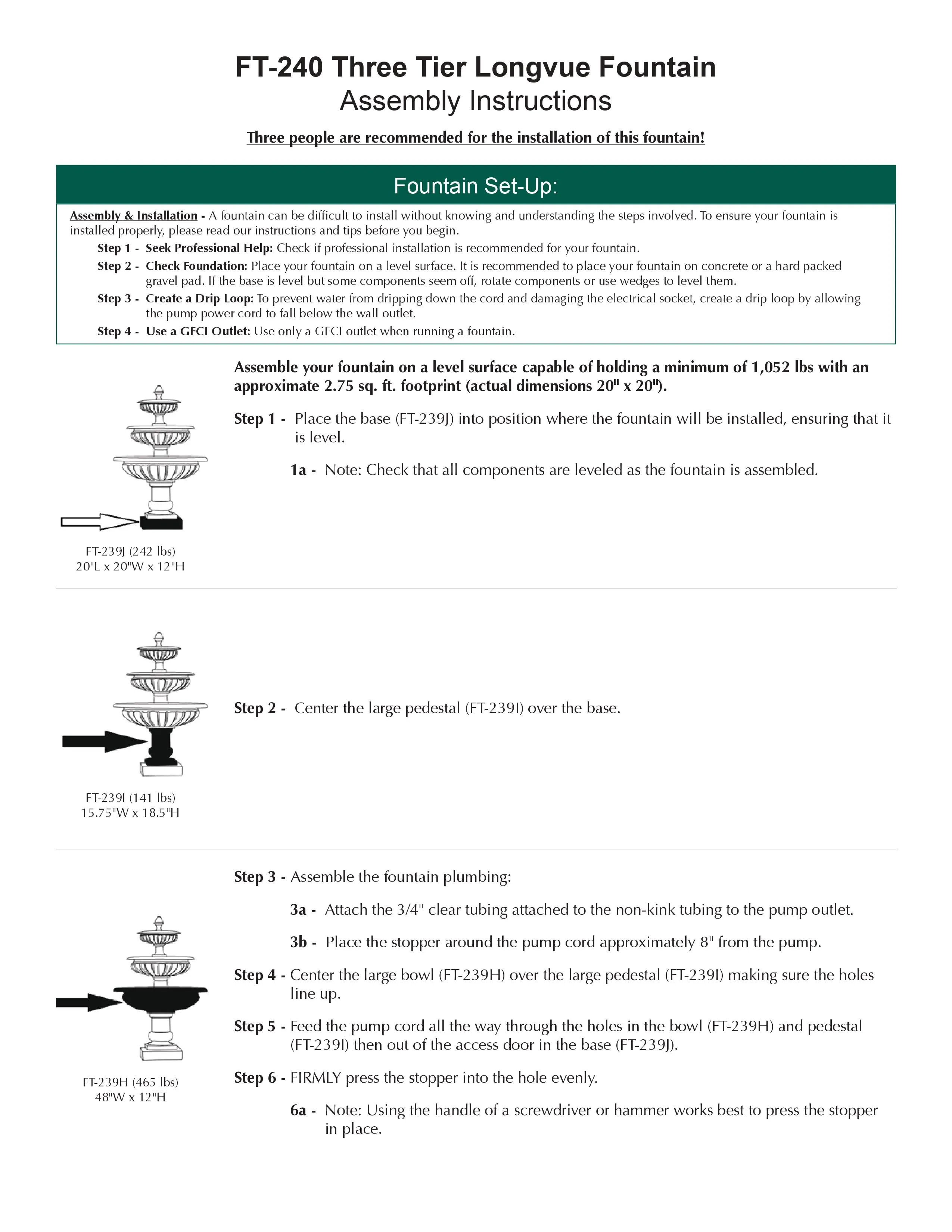Three Tier Longvue Fountain
