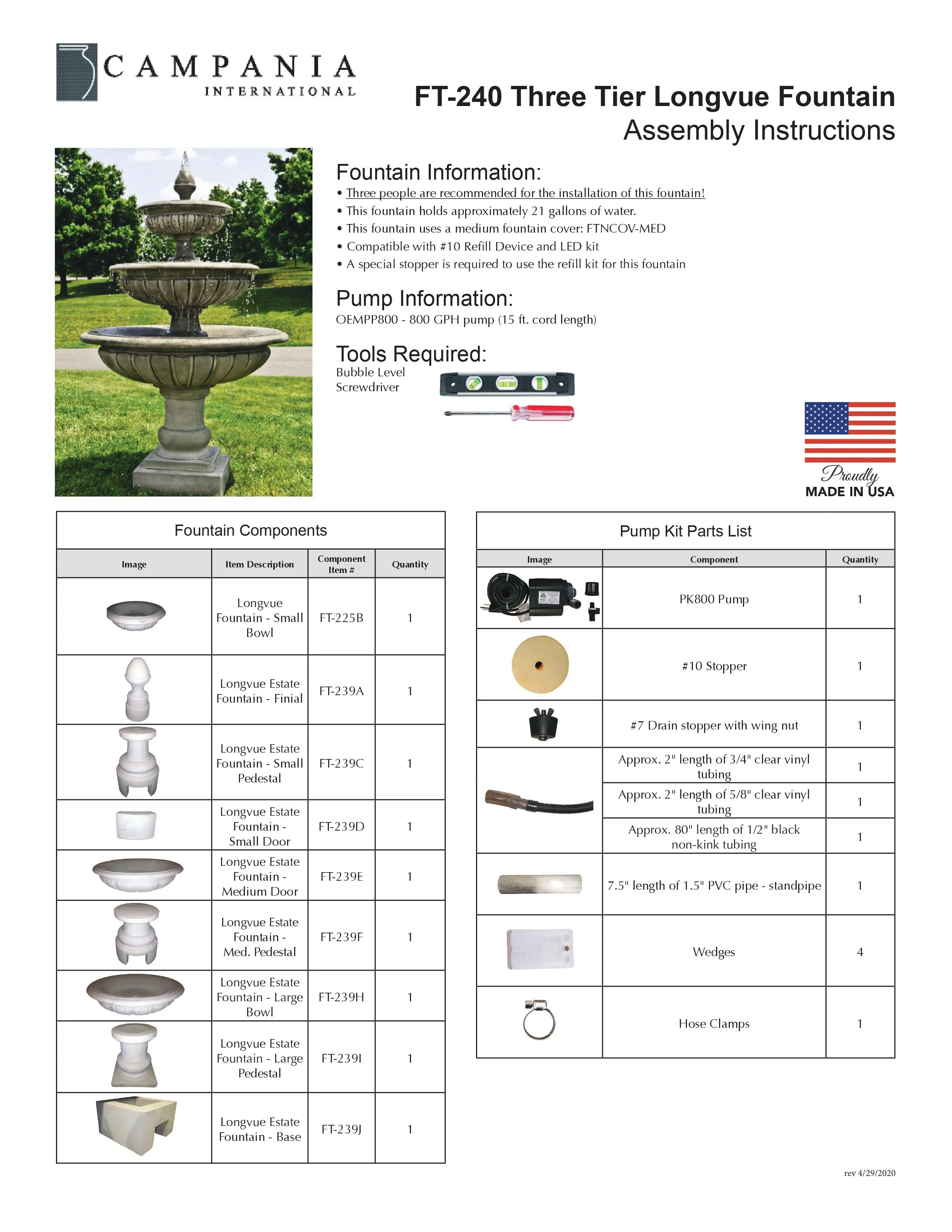 Three Tier Longvue Fountain