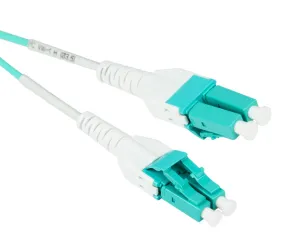 Uniboot Duplex Fiber Optic Patch Cable, LC to LC, 10 Gig Multimode 50/125 OM3
