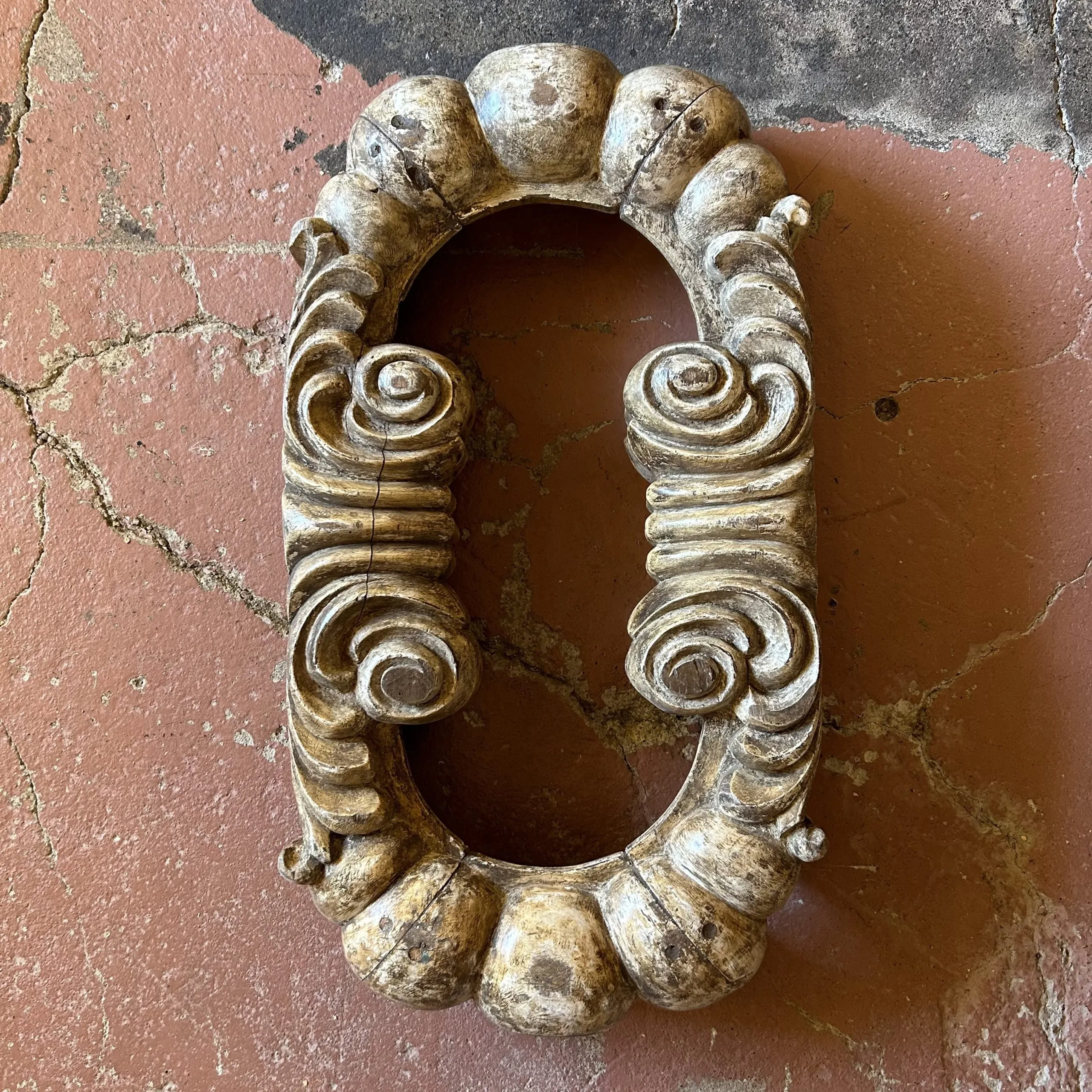 Vintage Hand-carved Wood Window Portals, 1850s