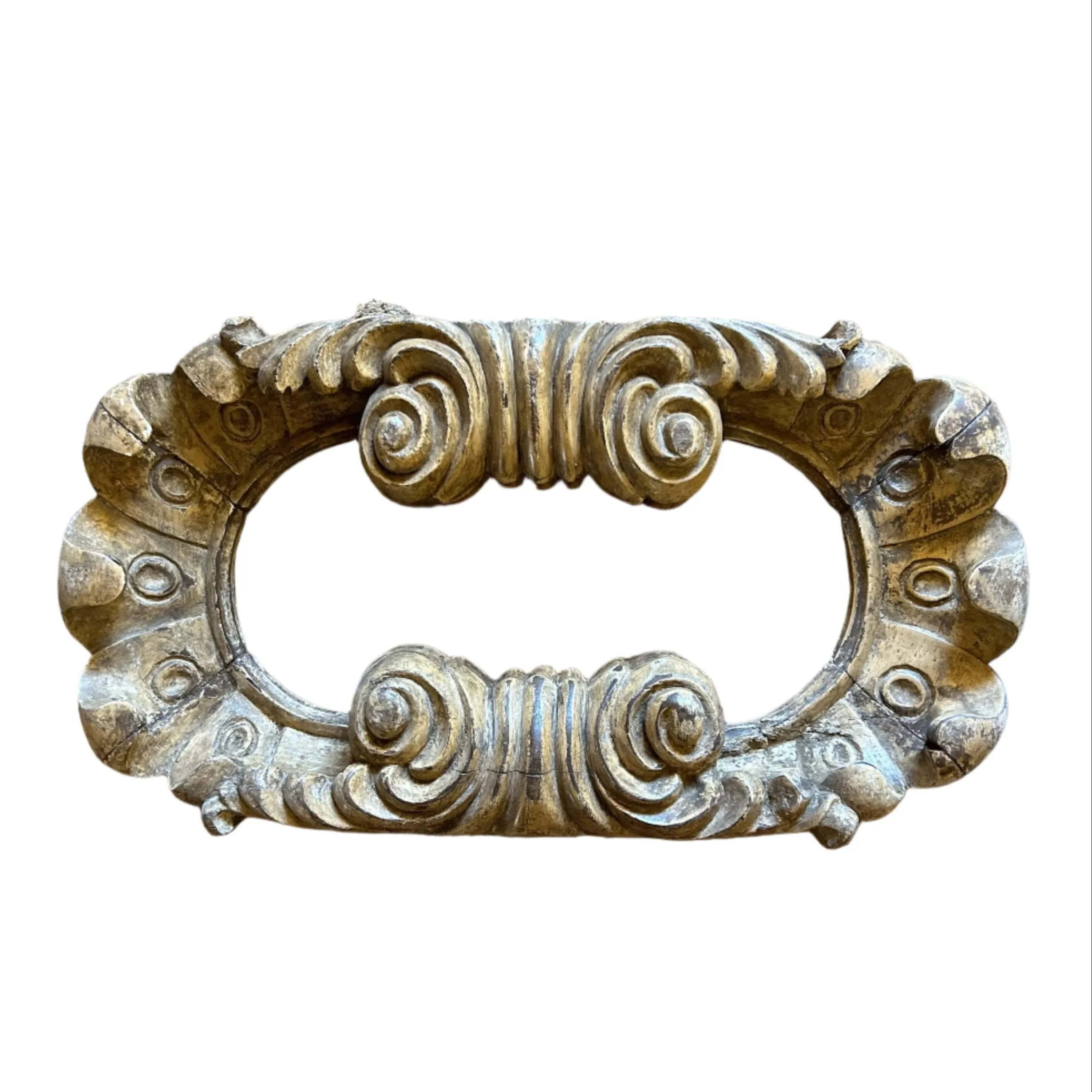 Vintage Hand-carved Wood Window Portals, 1850s