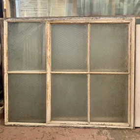 Vintage Iron Industrial Window, 6 Panel, Chicken Wire