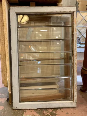 Vintage Leaded Beveled Glass Window in Frame