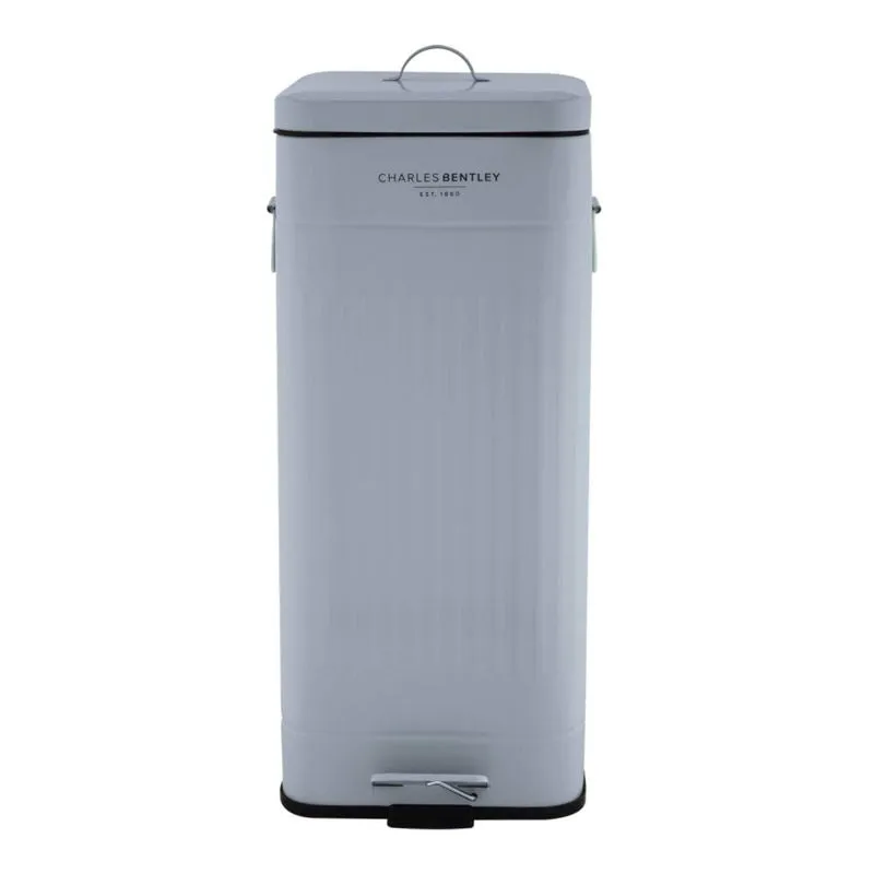 Wensum 30L Steel Square Retro Kitchen Pedal Waste Bin - Grey