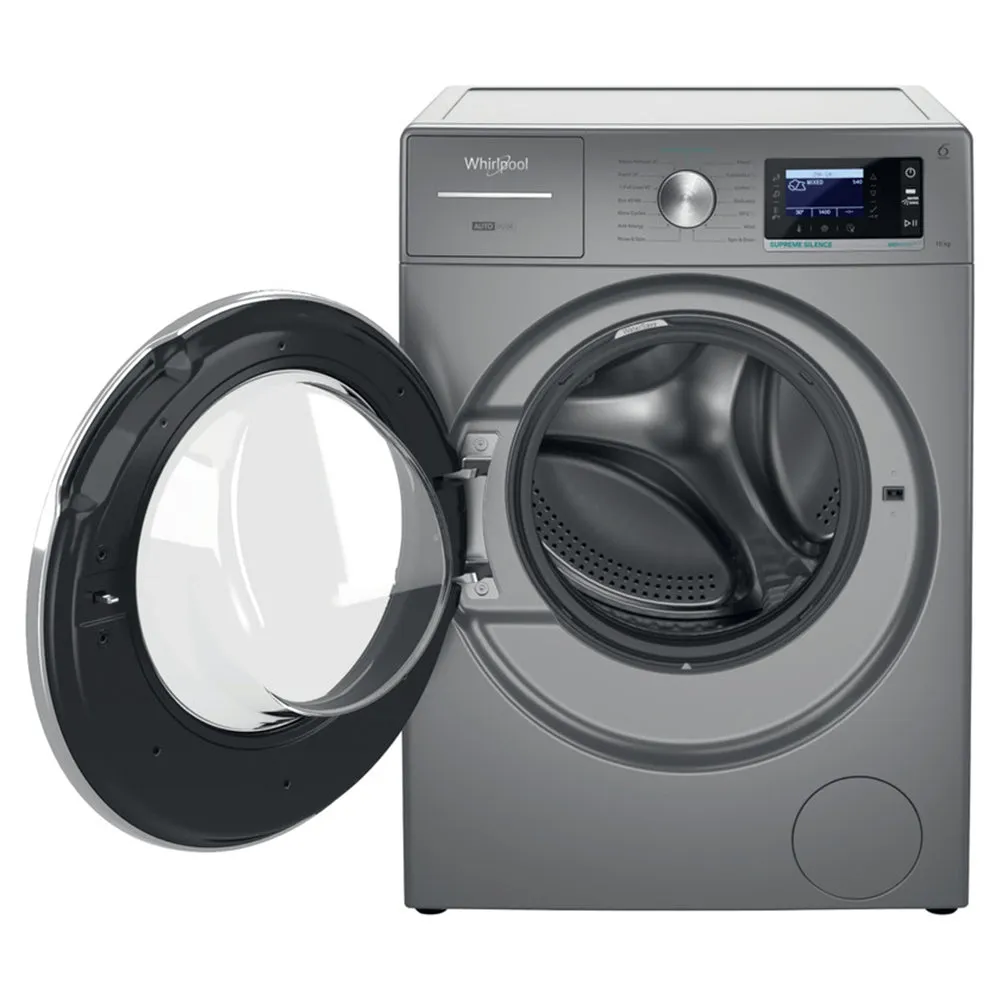 Whirlpool Supreme Silence 10KG 1400RPM Freestanding Washing Machine - Silver | W8 09ADS SILENCE UK