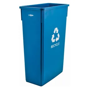 Winco PTC-23L Blue Slender Recycle Trash Can, 23 Gallon