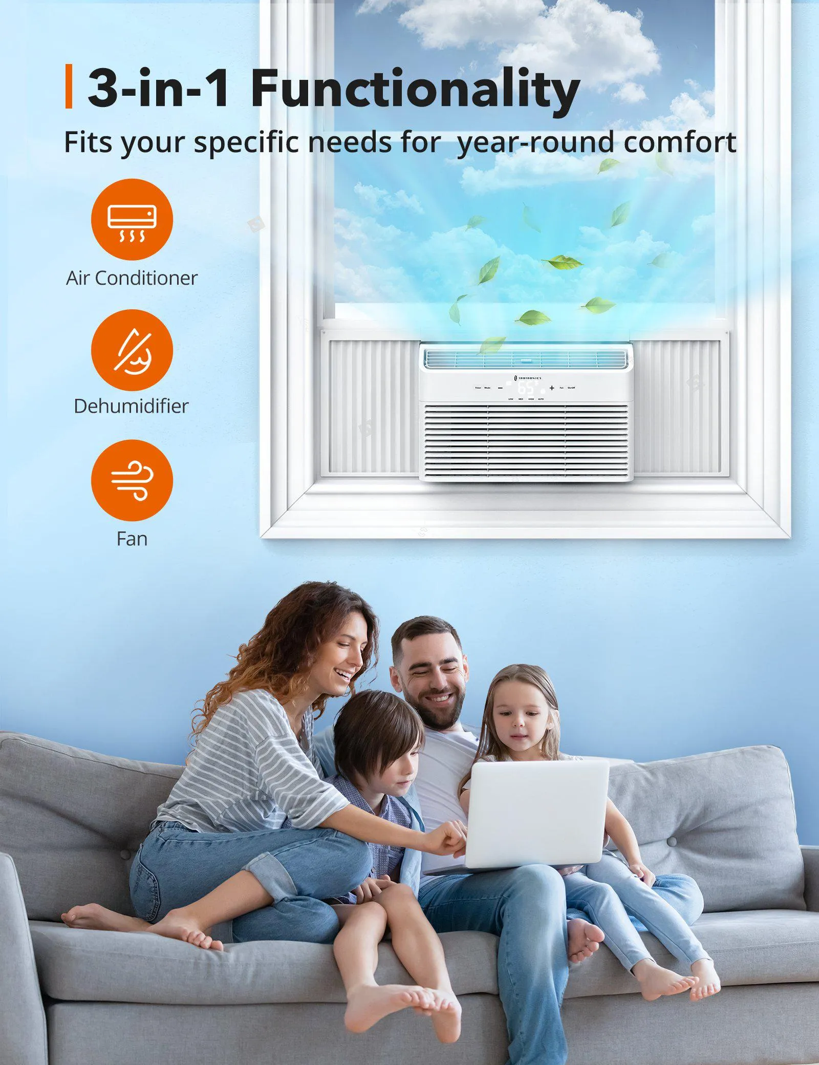 Window Air Conditioner 003 8000 BTU, Energy Star Extreme Quiet Window AC Unit